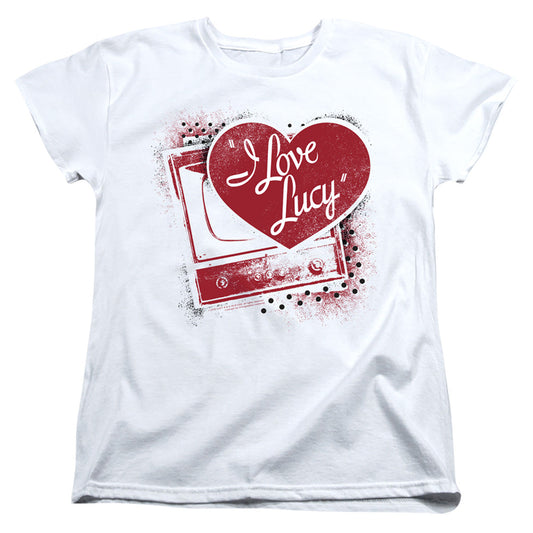 I Love Lucy Spray Paint Heart S S Women's Tee White Officially Licensed