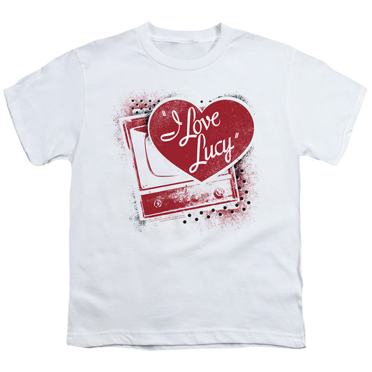 I Love Lucy Spray Paint Heart Kids Youth T Shirt White Officially Licensed