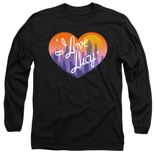 I Love Lucy Heart Of The City Mens Long Sleeve Shirt Black Officially Licensed Officially Licensed