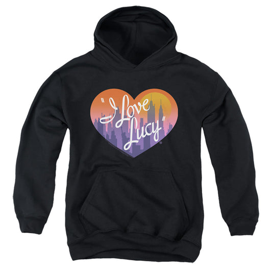 I Love Lucy Heart of the City Kids Youth Hoodie Black Officially Licensed