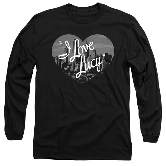 I Love Lucy Nostalgic City Mens Long Sleeve Shirt Black Officially Licensed