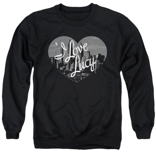 I Love Lucy Nostaic City Mens Crewneck Sweatshirt Black Officially Licensed
