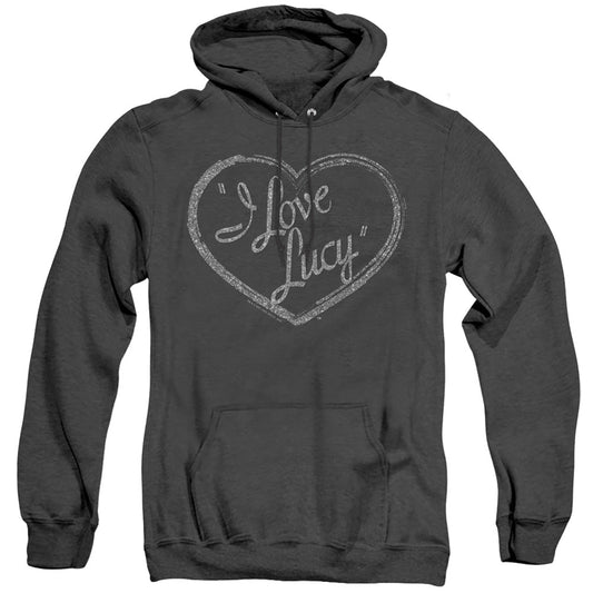 I Love Lucy Glitter Logo Heather Mens Hoodie Black Officially Licensed