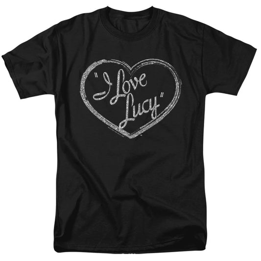 I Love Lucy Glitter Logo Mens T Shirt Black Officially Licensed