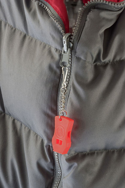 2-Piece Plastic Raptor Whistle with Key Chain & Zipper Ring