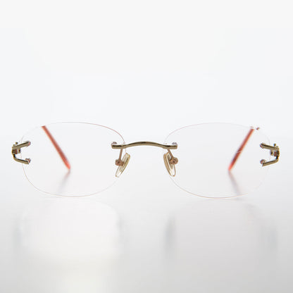 Oval Rimless Colored Lens Readers - Leona