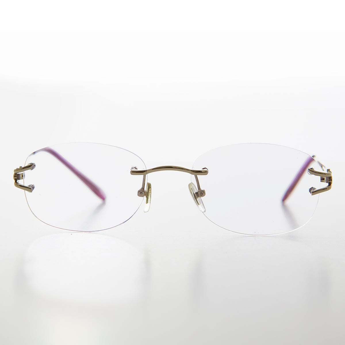Oval Rimless Colored Lens Readers - Leona