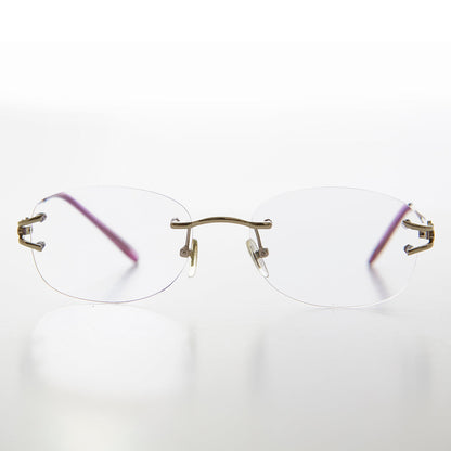 Oval Rimless Colored Lens Readers - Leona