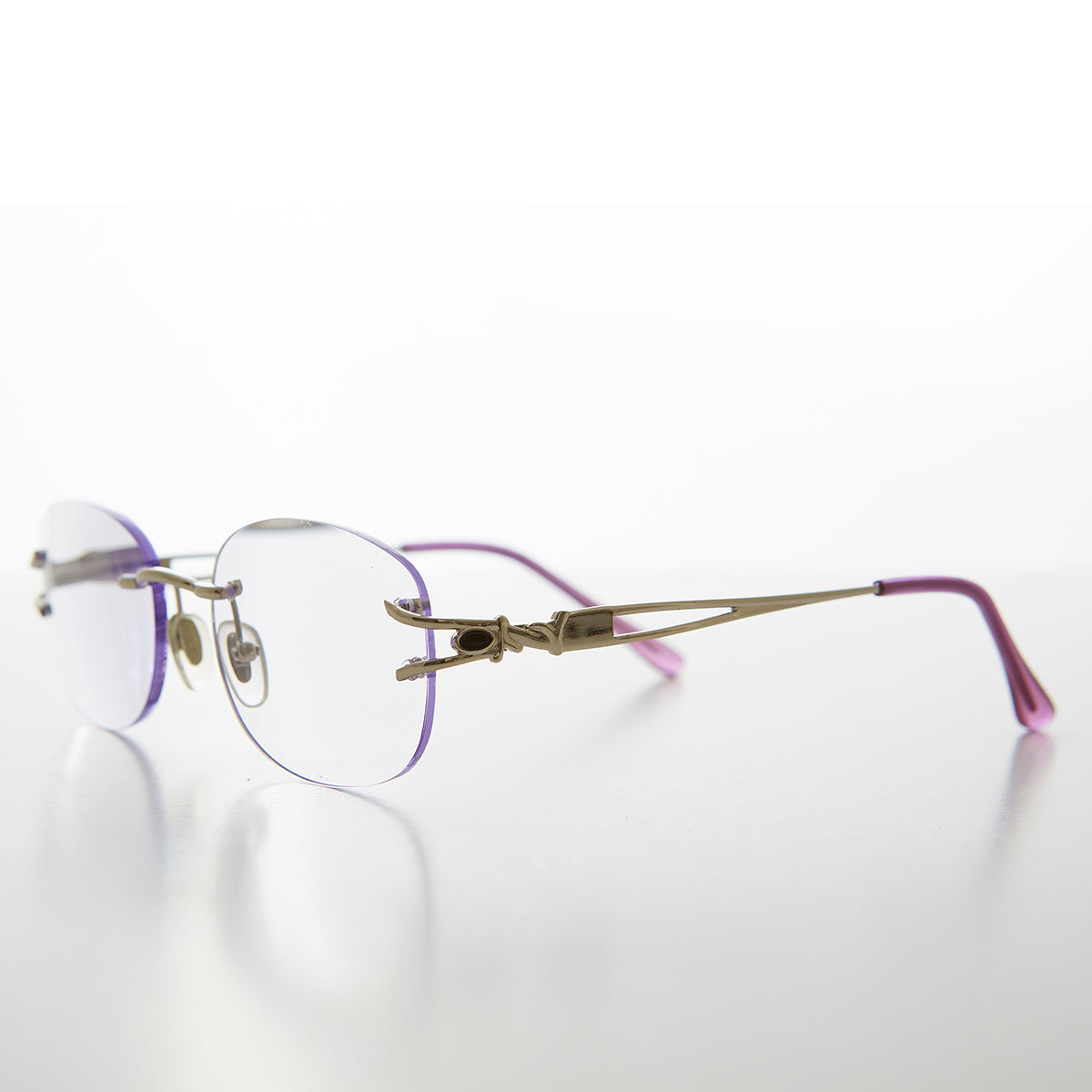 Oval Rimless Colored Lens Readers - Leona