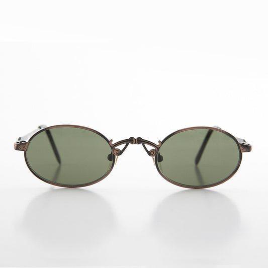 Small Oval Victorian Steampunk 90s Sunglass - Leon