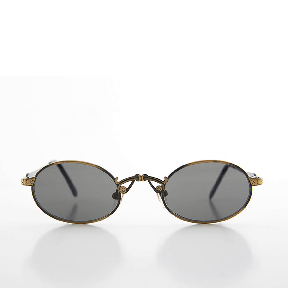 Small Oval Victorian Steampunk 90s Sunglass - Leon