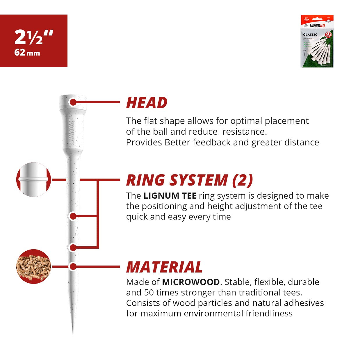 Lignum Classic Golf Tees
