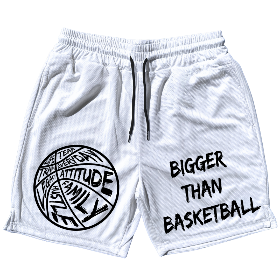 Bigger Than Basketball - Shorts - White - Triathlete Store