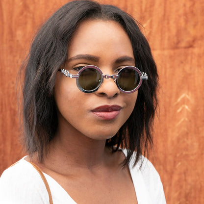 Round Vintage Sunglass with Chain Bridge - Link