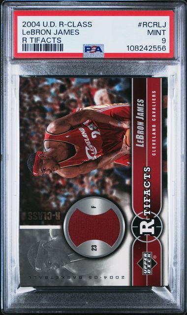 Graded 2004 UD R-Class R Tifacts LeBron James #RCRLJ Game Used Relic Basketball Card PSA 9 Mint Pop 1