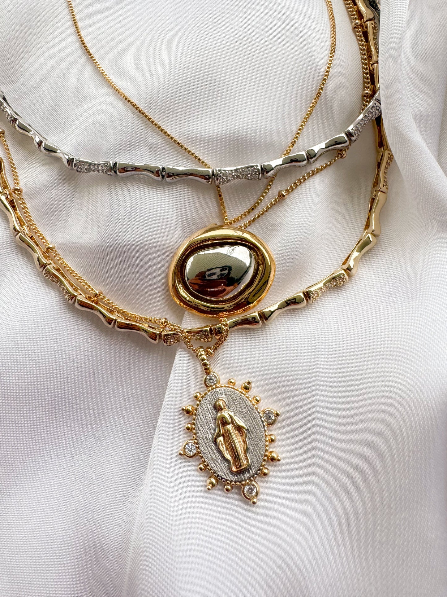 Two-Tone Lady Lourdes Pendant