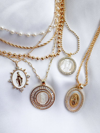 White Lady Lourdes Pendant