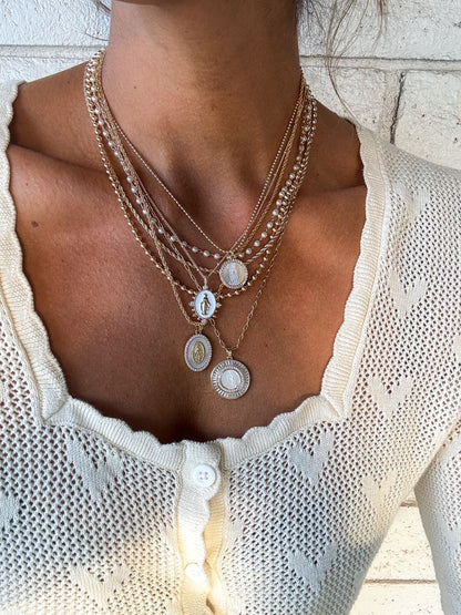 Lady Lourdes Pendant - White