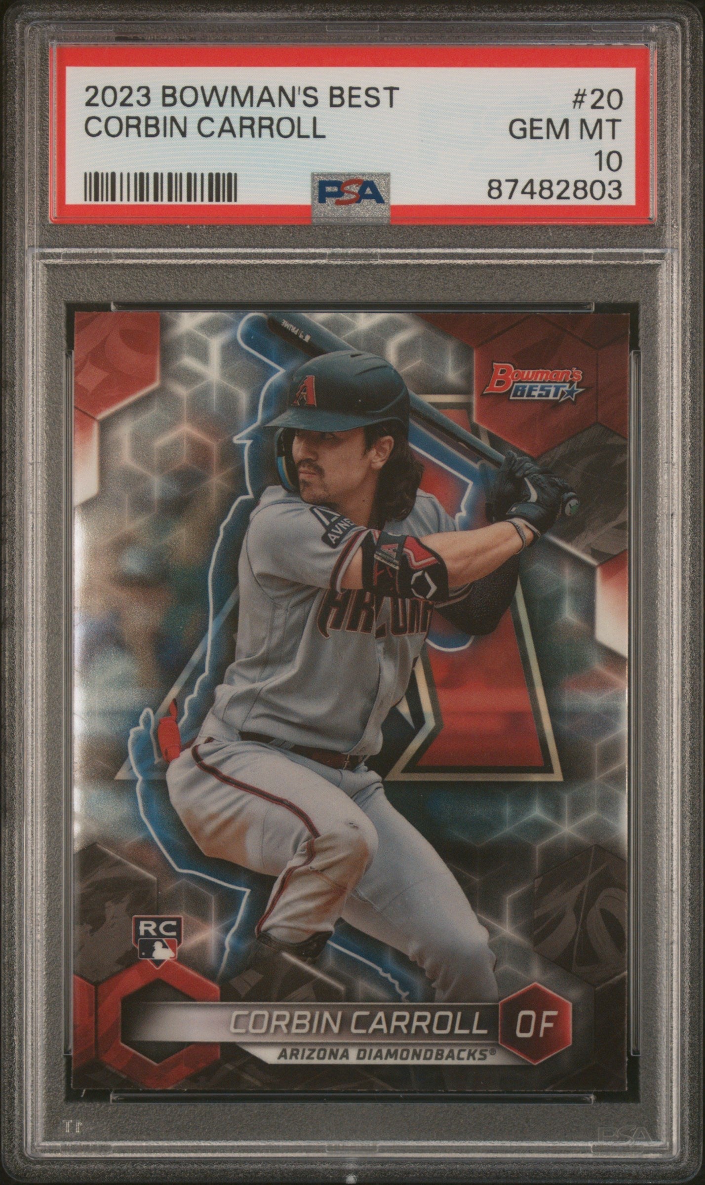 Graded 2023 Topps Bowmans Best Corbin Carroll #20 Rookie RC Baseball Card PSA 10 Gem Mint