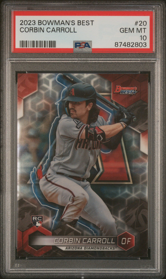 Graded 2023 Topps Bowmans Best Corbin Carroll #20 Rookie RC Baseball Card PSA 10 Gem Mint