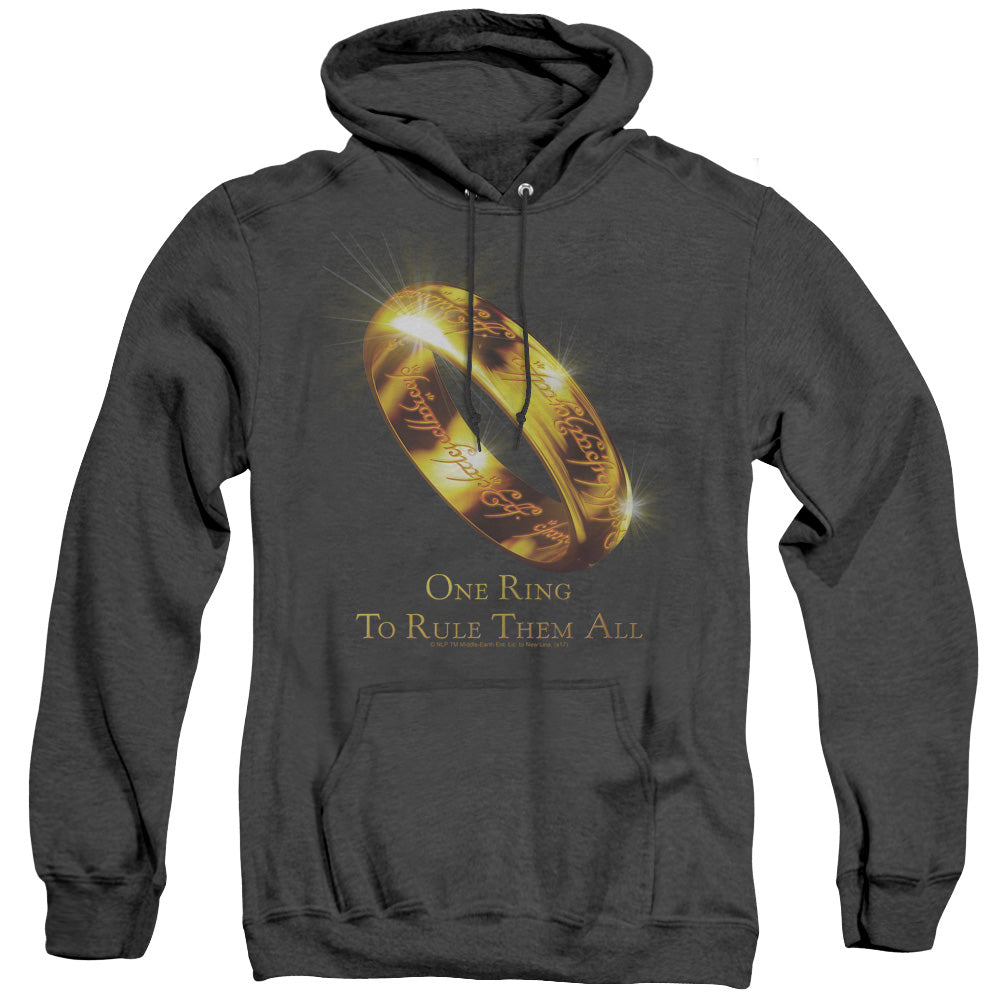 Lord of the Rings One Ring Mens Heather Hoodie Black Officially Licensed