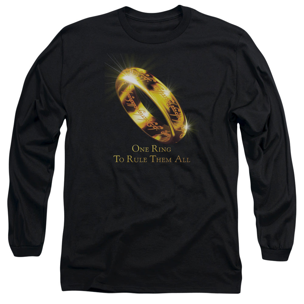 Lord Of The Rings One Ring To Rule Them All Mens Long Sleeve Shirt Black Officially Licensed