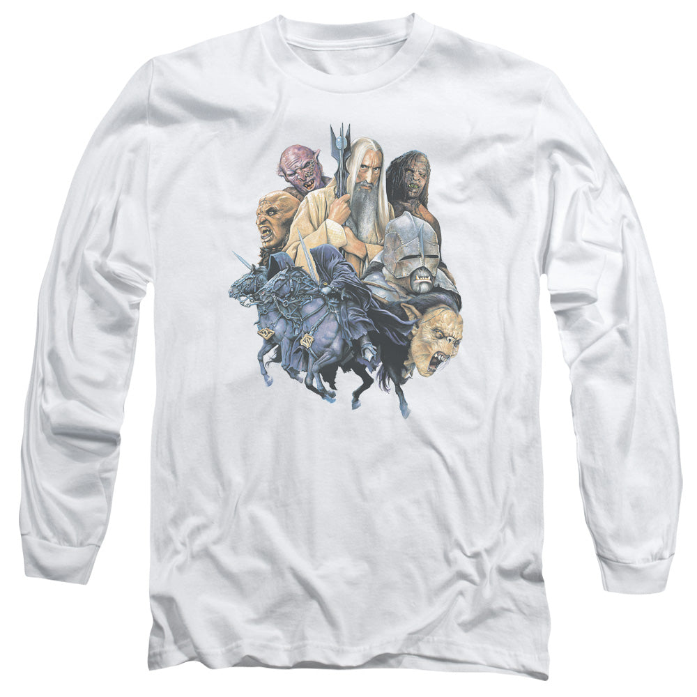 Lor Collage Of Evil Mens Long Sleeve Shirt White Officially Licensed