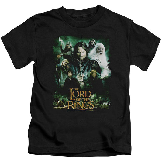 Lord Of The Rings Hero Group Juvenile Kids Youth T Shirt Black Officially Licensed