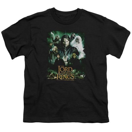 Lord Of The Rings Hero Group Kids Youth T Shirt Black Officially Licensed
