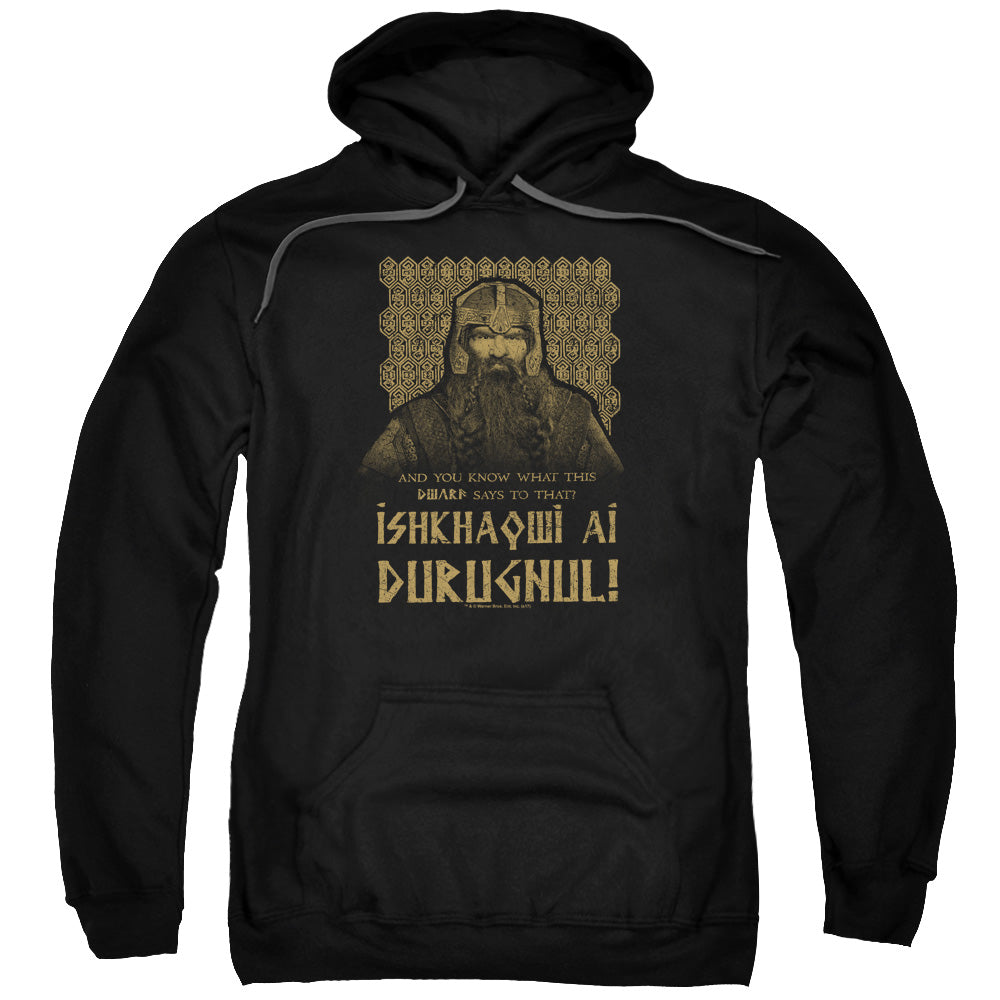 Lord Of The Ringsd Of The Rings Ishkhaqwi Durugnul Mens Hoodie Black Officially Licensed
