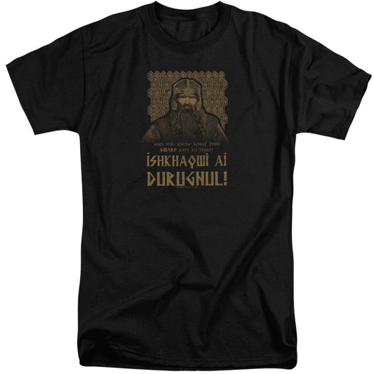 Lord Of The Rings Ishkhaqwi Durugnul Mens Tall T Shirt Black Officially Licensed