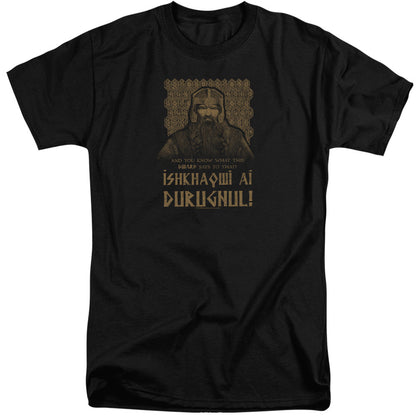 Lord Of The Rings Ishkhaqwi Durugnul Mens Tall T Shirt Black Officially Licensed