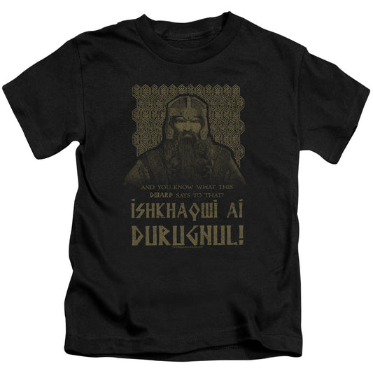 Lord Of The Rings Ishkhaqwi Durugnul Juvenile Kids Youth T Shirt Black Officially Licensed