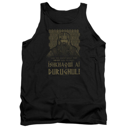 Lord Of The Rings Ishkhaqwi Durugnul Mens Tank Top Shirt Black Officially Licensed
