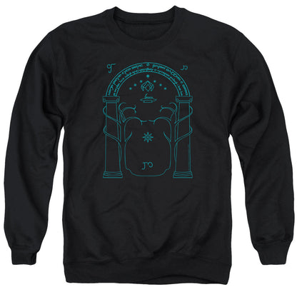 Lord Of The Rings Doors Of Durin Mens Crewneck Sweatshirt Black Officially Licensed