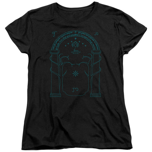 Lord Of The Rings Doors of Durin Womens T Shirt Black Officially Licensed