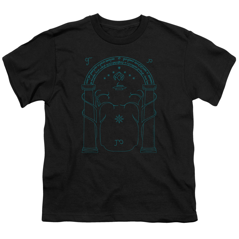 Lord Of The Rings Doors of Durin Kids Youth T Shirt Black Officially Licensed
