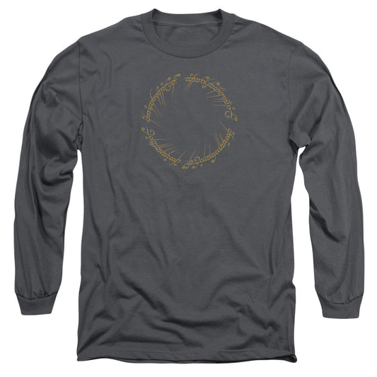 Lord Of The Rings One Ring Mens Long Sleeve Shirt Charcoal Officially Licensed Officially Licensed