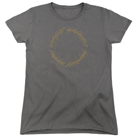 Lord Of The Rings One Ring Womens T Shirt Charcoal Officially Licensed