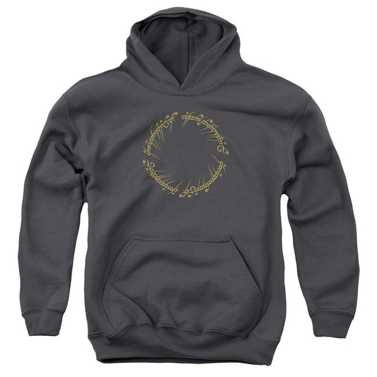 Lord Of The Rings One Ring Kids Youth Hoodie Charcoal Officially Licensed
