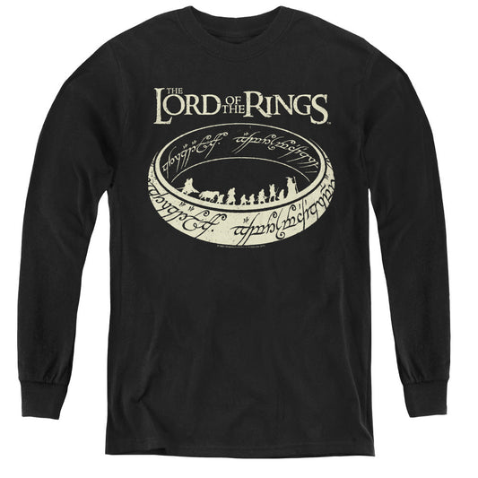 Lord Of The Rings the Journey Long Sleeve Kids Youth T Shirt Black Officially Licensed