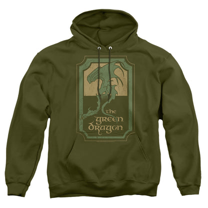 Lord Of The Ringsd Of The Rings Green Dragon Tavern Mens Hoodie Military Green Officially Licensed