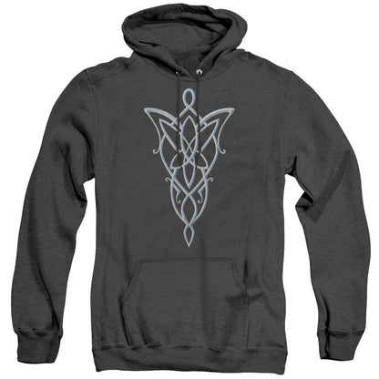 Lord Of The Rings Arwen Necklace Mens Heather Hoodie Black Officially Licensed