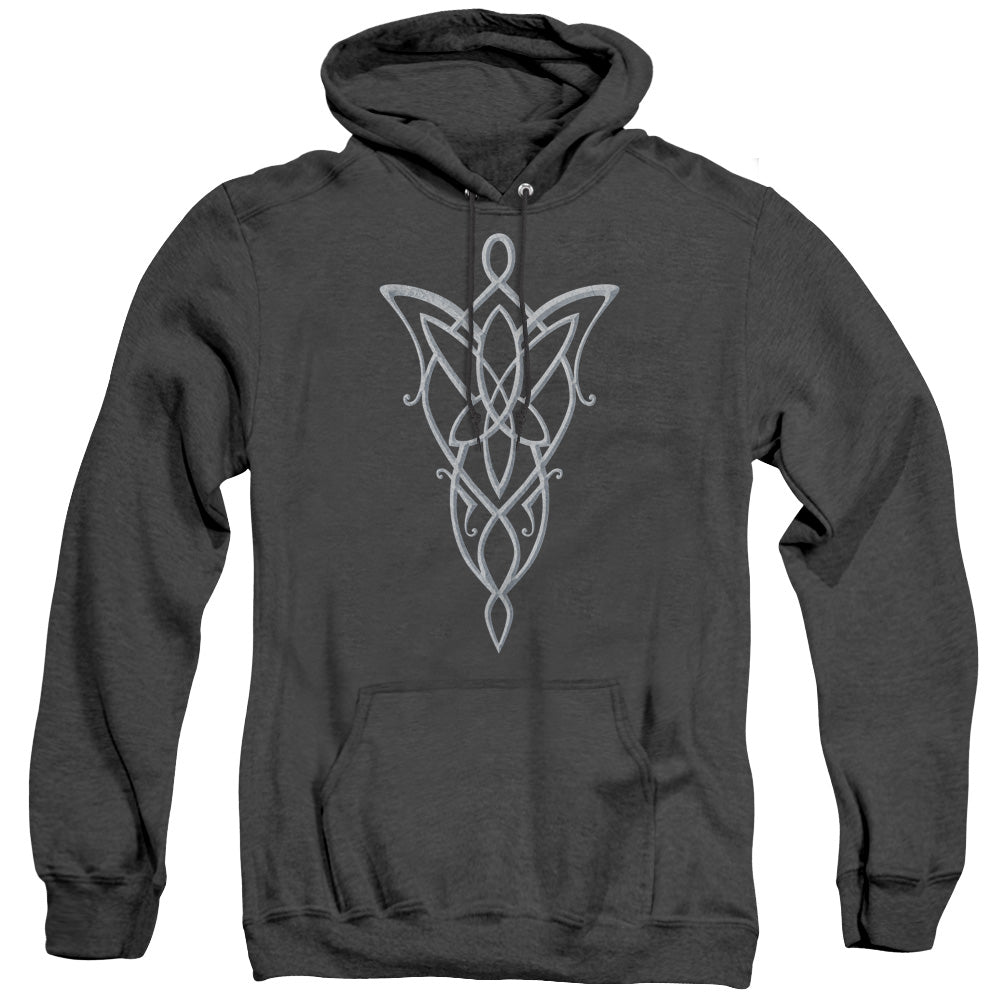 Lord Of The Rings Arwen Necklace Mens Heather Hoodie Black Officially Licensed