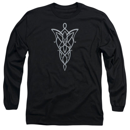 Lord Of The Rings Arwen Necklace Mens Long Sleeve Shirt Black Officially Licensed Officially Licensed