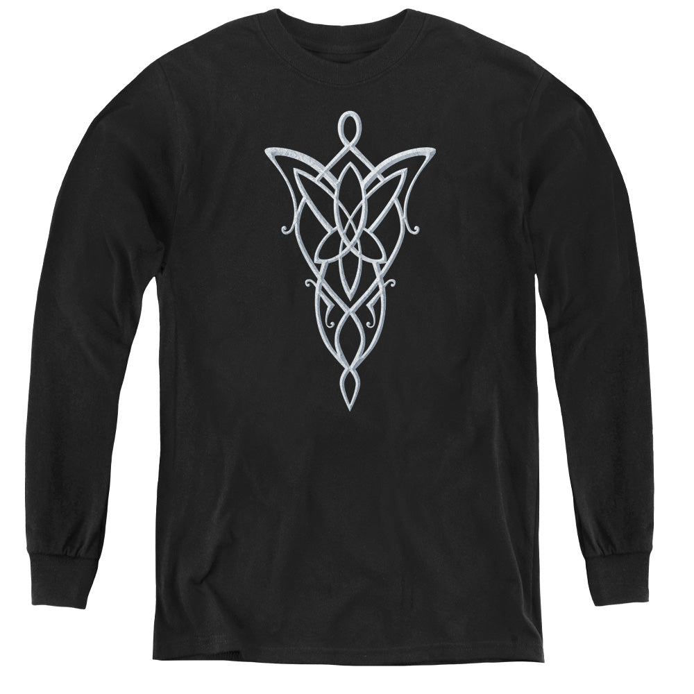 Lord Of The Rings Arwen Necklace Long Sleeve Kids Youth T Shirt Black Officially Licensed