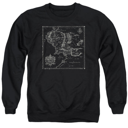 Lord Of The Rings Map Of Me Mens Crewneck Sweatshirt Black Officially Licensed