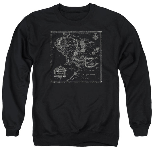 Lord Of The Rings Map Of Me Mens Crewneck Sweatshirt Black Officially Licensed