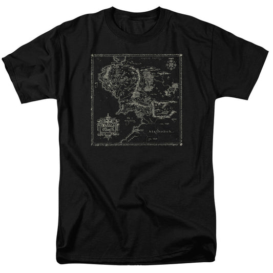 Lord Of The Rings Map Of Me Mens T Shirt Black Officially Licensed