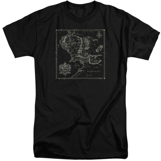 Lord Of The Rings Map Of Me Mens Tall T Shirt Black Officially Licensed